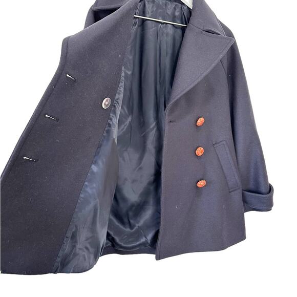 & Other Stories Paris Atelier Wool Peacoat Women’s Size 6 Navy - Picture 13 of 14